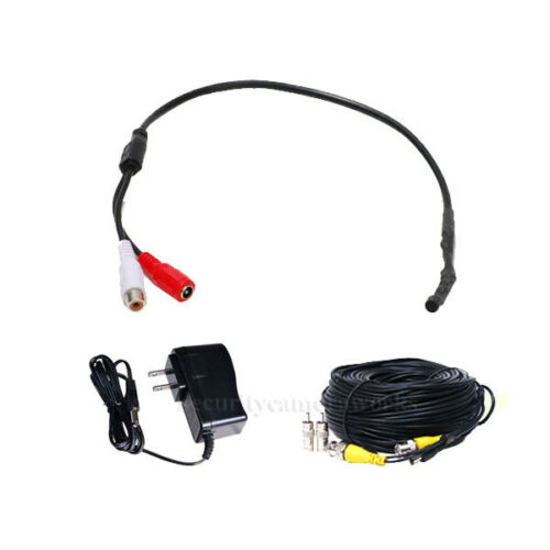 Cctv High Sensitive Microphone Security Camera Rca Audio Mic Dc Power& Cable Bg7