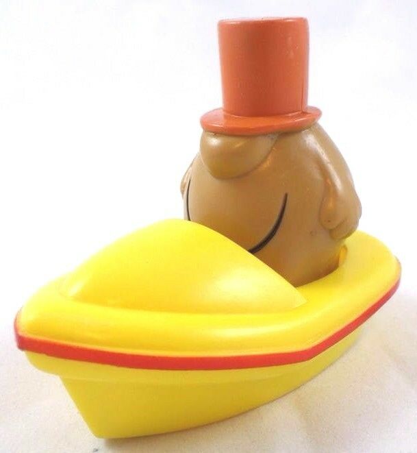 Little Miss Mr. Men Silly Rev-up Figure & Boat Vintage Pvc Go With Toy Topper