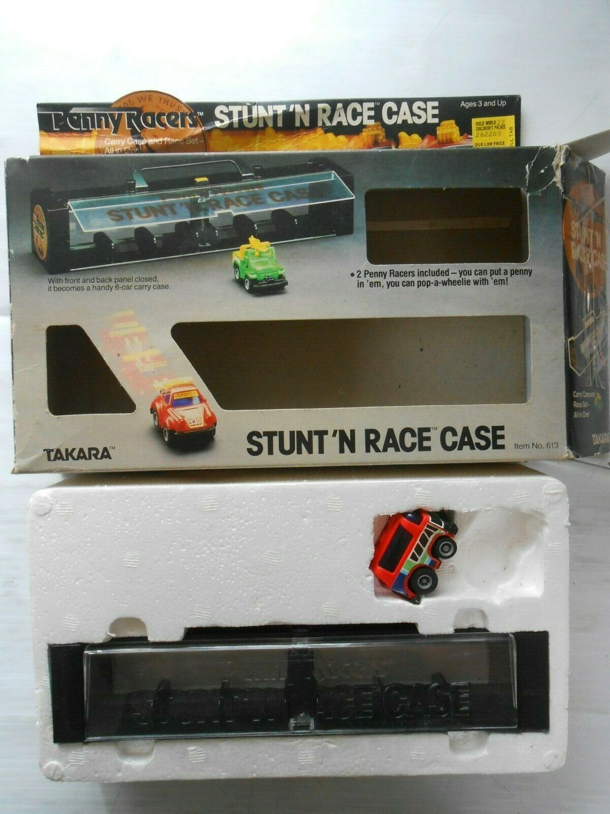 Penny Racers Stunt 'n Race Case Takara 1982 New In Box 1 Car Is Missing