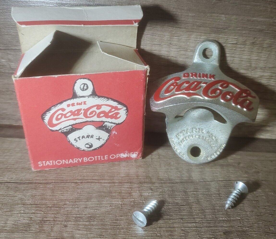 Coca-cola Wall Mount Bottle Opener Starr "x" With Original Box